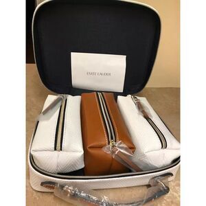 Estee Lauder 4 PC Travel Cosmetics Toiletries Bag BW